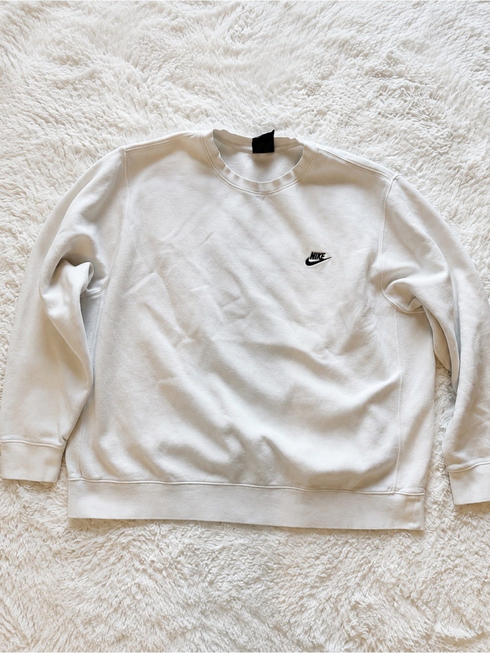 Nike Off-White Crewneck Sweatshirt with Small Swoosh